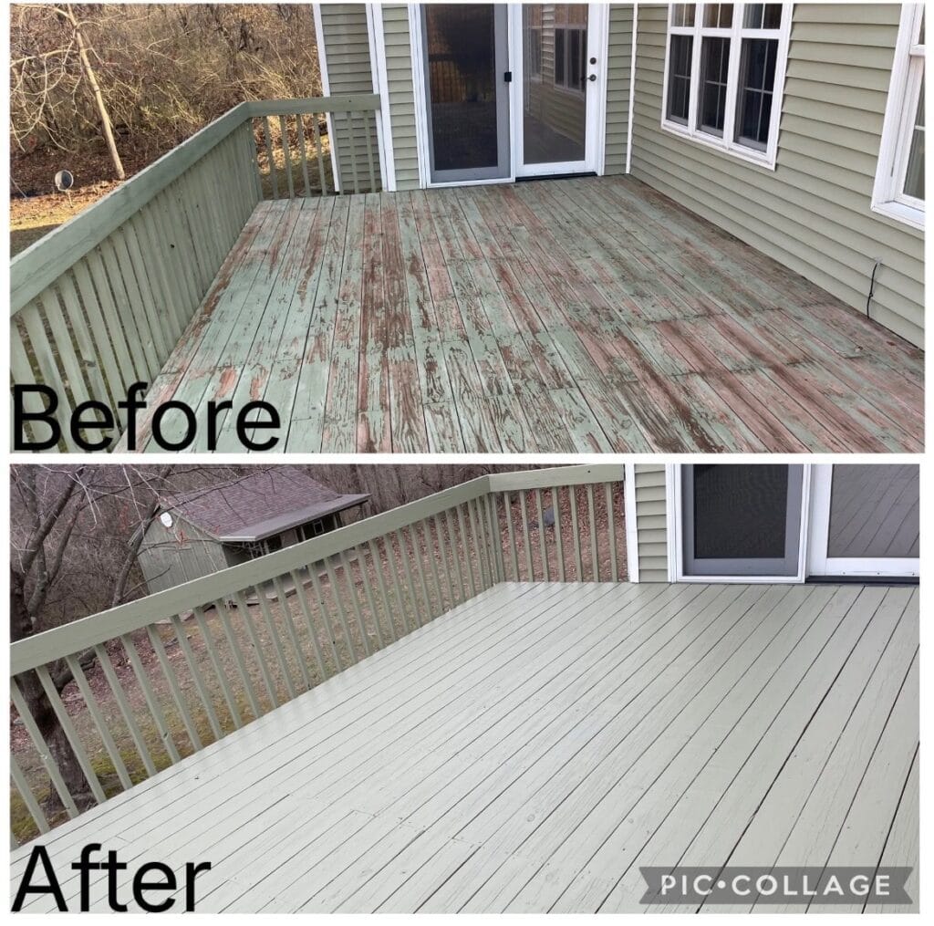 Freshly painted deck