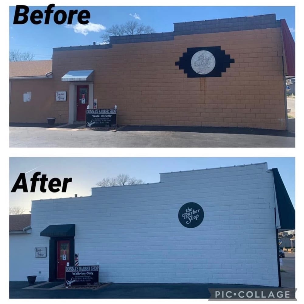 Brick business painted white