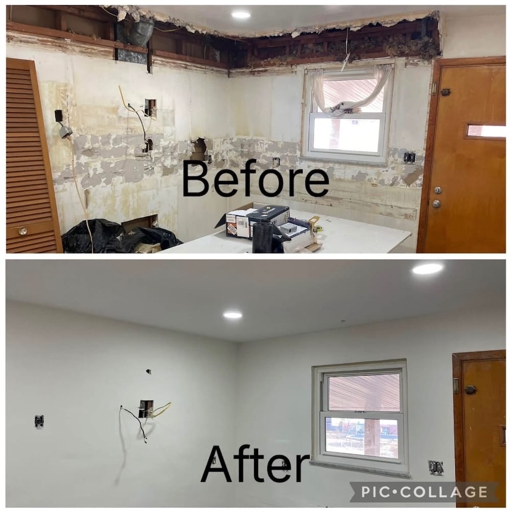 Before and after of Drywall Repair 